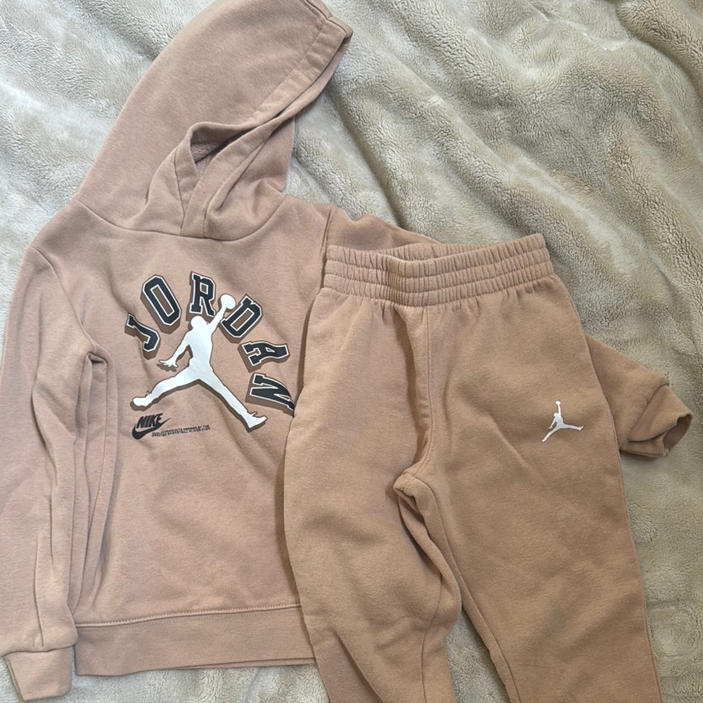 Jordan Kids Tan Hoodie and Joggers Set